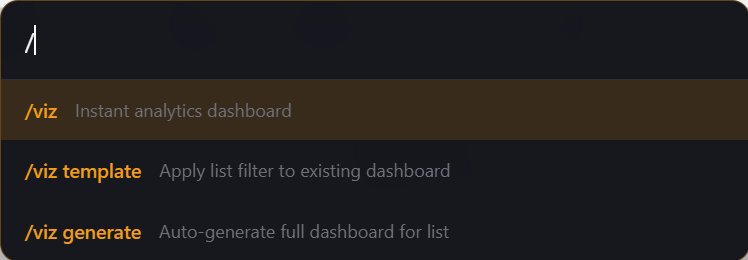 /viz typed in native ServiceNow list